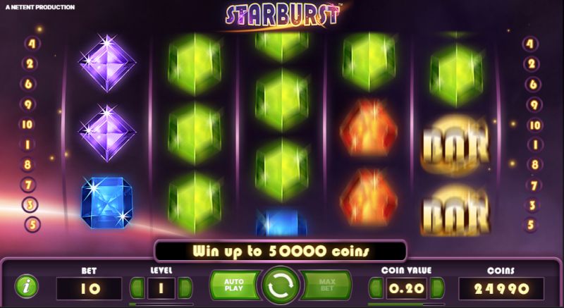 Starburst slot machine by NetEnt